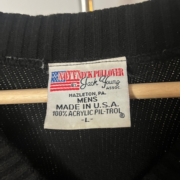 Vintage Navy V Neck Pullover Sweater - Picture 2 of 3